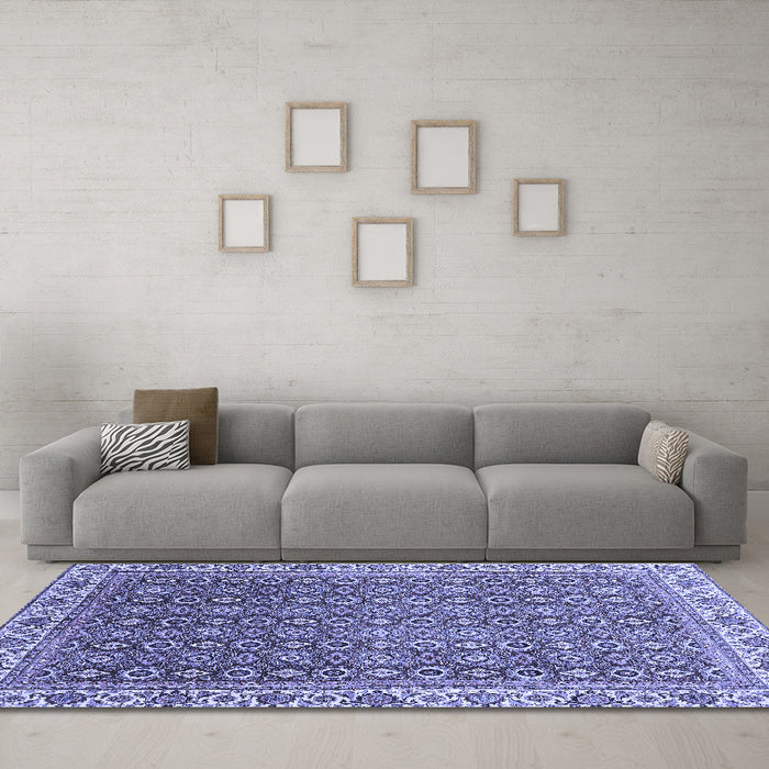 Machine Washable Abstract Blue Modern Rug in a Living Room, wshabs3097blu