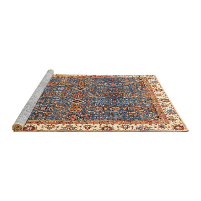 Sideview of Machine Washable Abstract Brown Sugar Brown Rug, wshabs3098