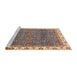 Sideview of Machine Washable Abstract Brown Sugar Brown Rug, wshabs3098