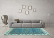 Machine Washable Oriental Light Blue Traditional Rug in a Living Room, wshabs3098lblu