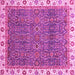 Square Machine Washable Oriental Pink Traditional Rug, wshabs3098pnk