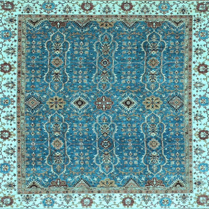 Square Oriental Light Blue Traditional Rug, abs3098lblu