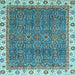 Square Oriental Light Blue Traditional Rug, abs3098lblu