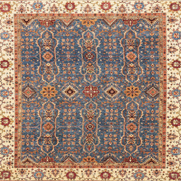 Square Machine Washable Abstract Brown Sugar Brown Rug, wshabs3098