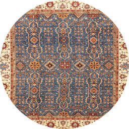 Round Machine Washable Abstract Brown Sugar Brown Rug, wshabs3098