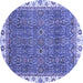 Round Oriental Blue Traditional Rug, abs3098blu