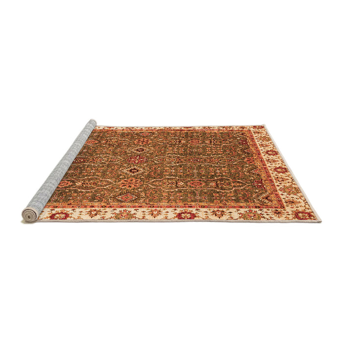 Sideview of Machine Washable Oriental Orange Traditional Area Rugs, wshabs3098org