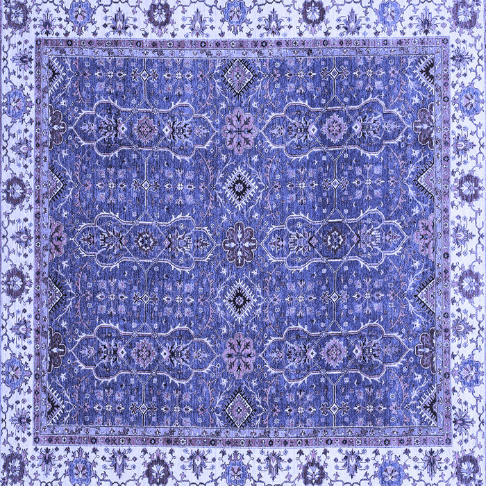 Square Machine Washable Oriental Blue Traditional Rug, wshabs3098blu