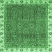 Square Oriental Emerald Green Traditional Rug, abs3098emgrn