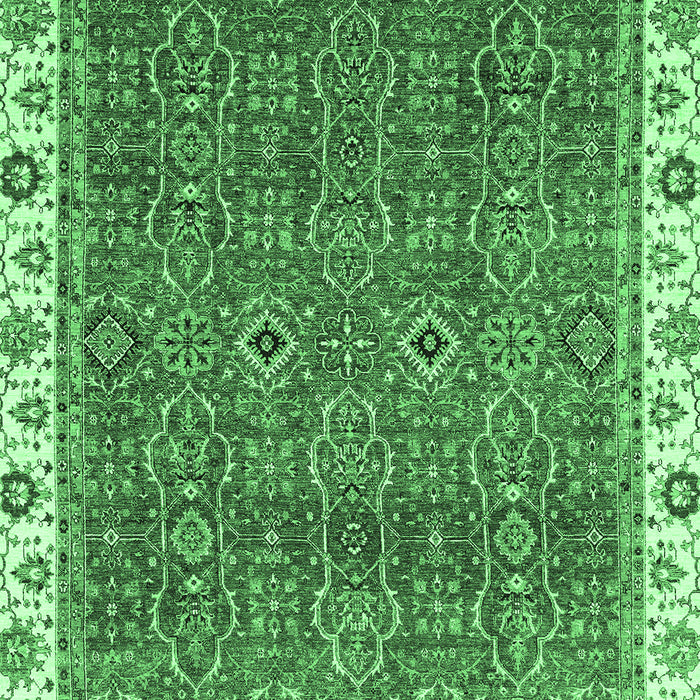 Machine Washable Oriental Emerald Green Traditional Area Rugs, wshabs3098emgrn