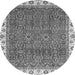 Round Oriental Gray Traditional Rug, abs3098gry