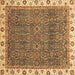 Square Oriental Brown Traditional Rug, abs3098brn