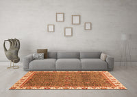 Machine Washable Oriental Orange Traditional Rug, wshabs3098org