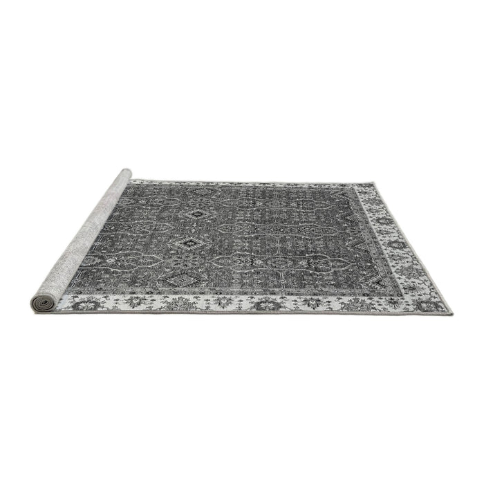 Sideview of Machine Washable Oriental Gray Traditional Rug, wshabs3098gry