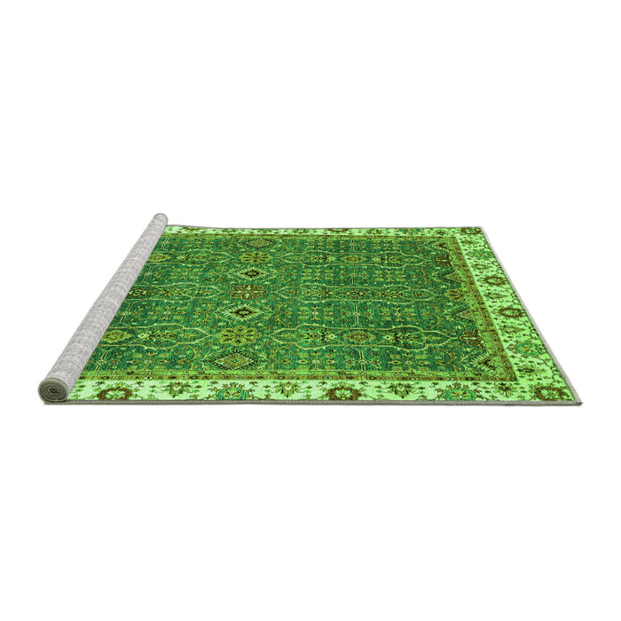 Sideview of Machine Washable Oriental Green Traditional Area Rugs, wshabs3098grn