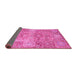 Sideview of Abstract Pink Modern Rug, abs3099pnk