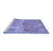 Sideview of Machine Washable Abstract Blue Modern Rug, wshabs3099blu