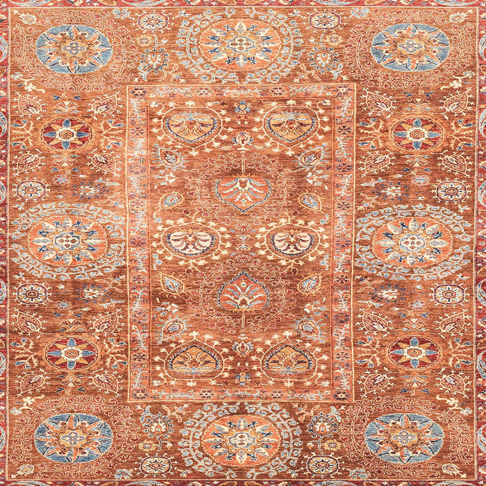 Square Abstract Orange Red Modern Rug, abs3099