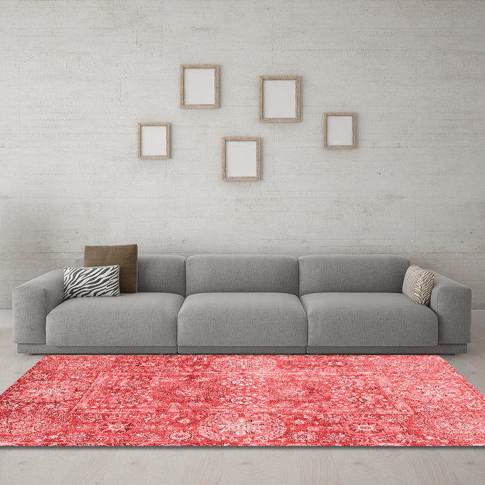 Modern Red Washable Rugs