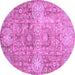 Round Abstract Purple Modern Rug, abs3099pur