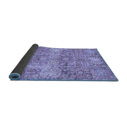 Sideview of Abstract Blue Modern Rug, abs3099blu