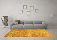 Machine Washable Abstract Yellow Modern Rug, wshabs3099yw