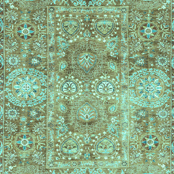 Machine Washable Abstract Turquoise Modern Area Rugs, wshabs3099turq