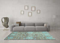 Machine Washable Abstract Light Blue Modern Rug, wshabs3099lblu