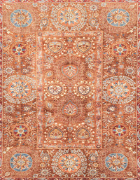 Machine Washable Abstract Orange Red Rug, wshabs3099