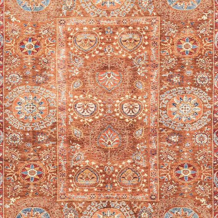 Machine Washable Abstract Orange Red Rug, wshabs3099