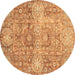 Round Abstract Brown Modern Rug, abs3099brn