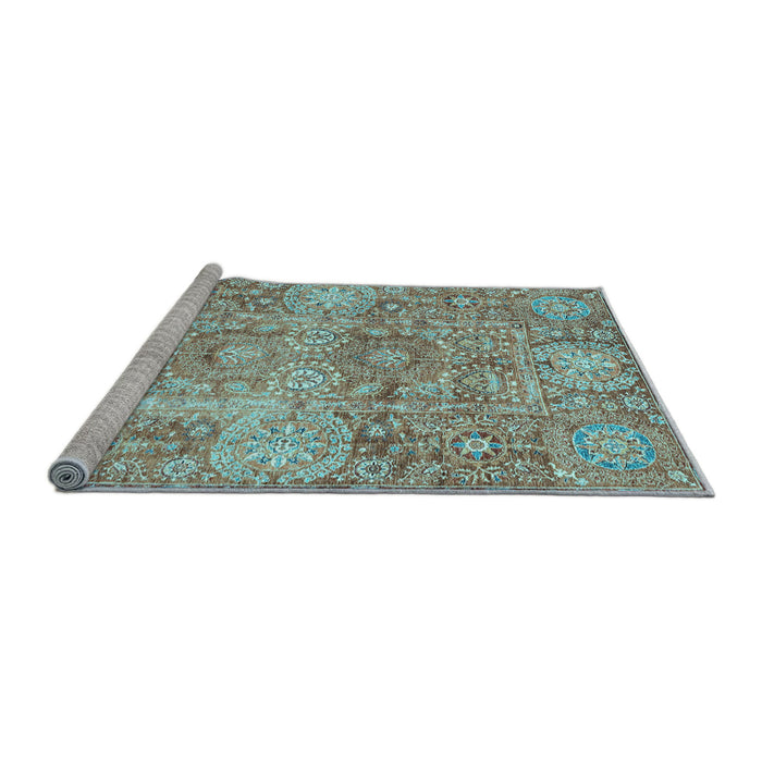 Sideview of Machine Washable Abstract Light Blue Modern Rug, wshabs3099lblu