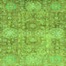 Square Machine Washable Abstract Green Modern Area Rugs, wshabs3099grn