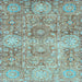 Square Abstract Light Blue Modern Rug, abs3099lblu