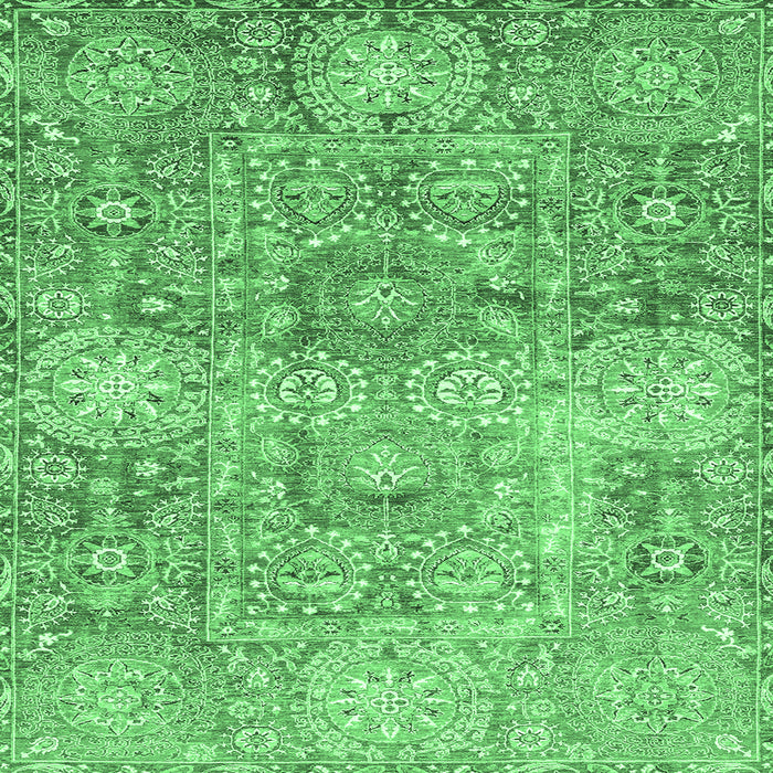 Square Abstract Emerald Green Modern Rug, abs3099emgrn