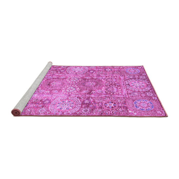 Sideview of Machine Washable Abstract Purple Modern Area Rugs, wshabs3099pur