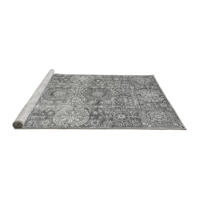 Sideview of Machine Washable Abstract Gray Modern Rug, wshabs3099gry