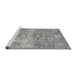 Sideview of Machine Washable Abstract Gray Modern Rug, wshabs3099gry