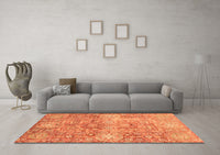 Machine Washable Abstract Orange Modern Rug, wshabs3099org