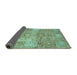 Sideview of Abstract Turquoise Modern Rug, abs3099turq