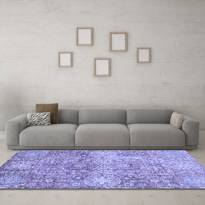 Machine Washable Abstract Blue Modern Rug in a Living Room, wshabs3099blu