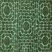 Square Machine Washable Abstract Turquoise Modern Area Rugs, wshabs309turq