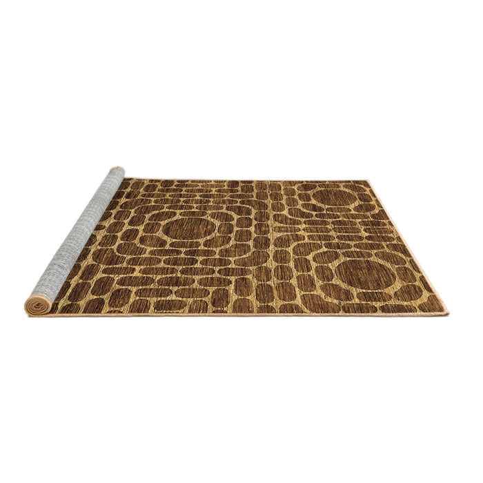 Sideview of Machine Washable Abstract Brown Modern Rug, wshabs309brn