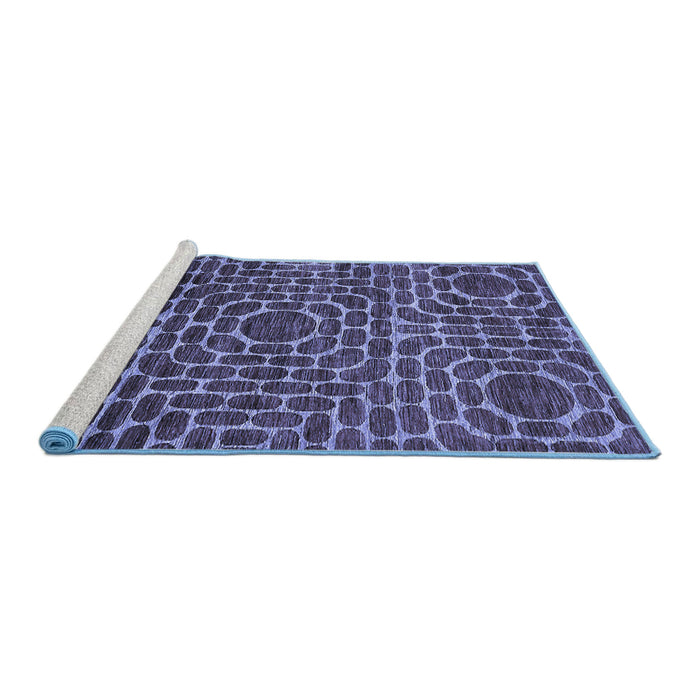 Sideview of Machine Washable Abstract Blue Modern Rug, wshabs309blu