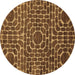 Round Abstract Brown Modern Rug, abs309brn