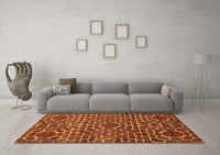 Machine Washable Abstract Orange Modern Rug, wshabs309org