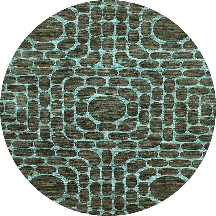 Round Machine Washable Abstract Light Blue Modern Rug, wshabs309lblu