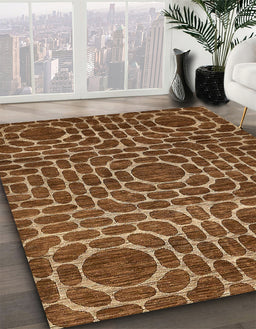 Machine Washable Abstract Red Brown Rug in a Family Room, wshabs309