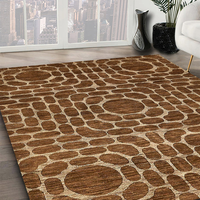 Machine Washable Abstract Red Brown Rug in a Family Room, wshabs309