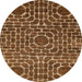 Round Abstract Red Brown Modern Rug, abs309